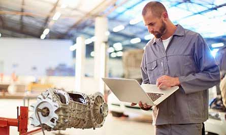 Mechanical engineer at work