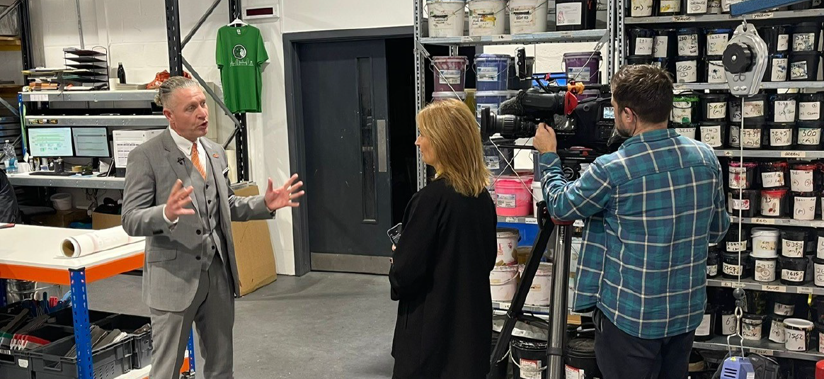 Photo of a bbc interview in site
