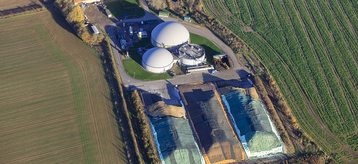 Aerial view of an industrial plant
