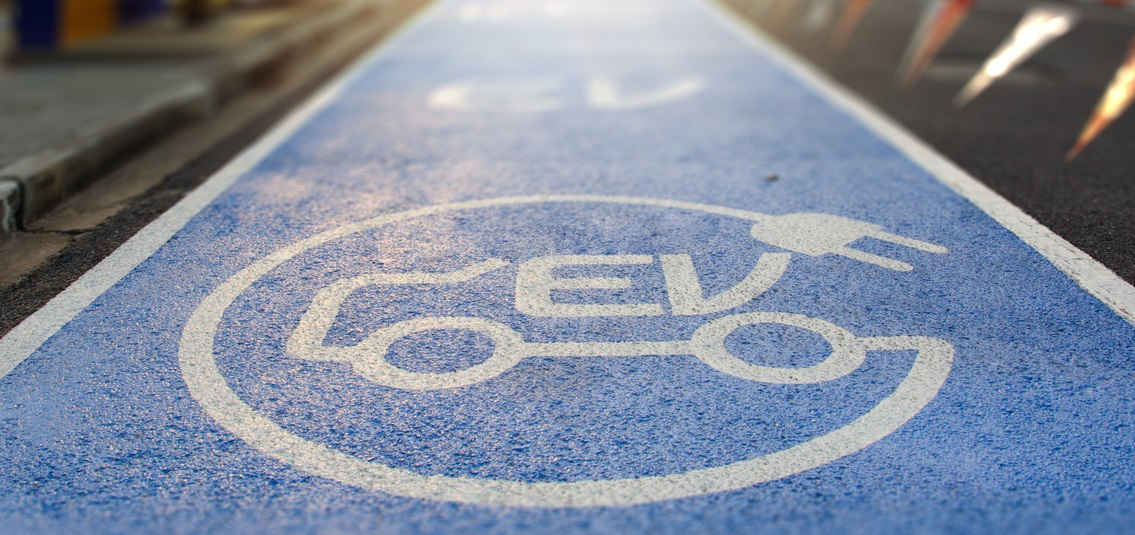 symbol for electric vehicle, painted on the road symbol for electric vehicle, painted on the road